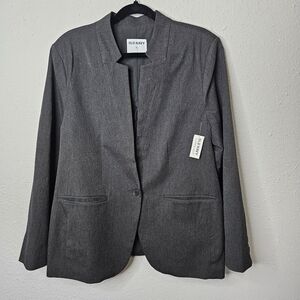 Old‎ Navy Blazer Womens XL Gray 1 Button Suit Jacket Career Business Office NWT